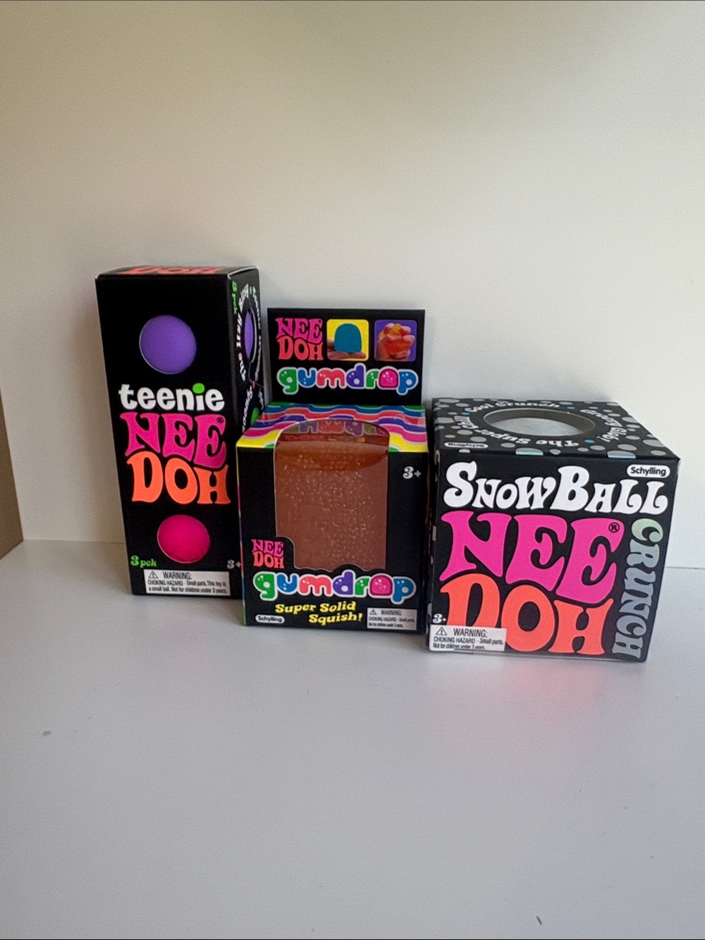 NeeDoh Squishy Gumdrop,Snowball Crunch & 3 pack.Sealed. Genuine. FastSafeShip